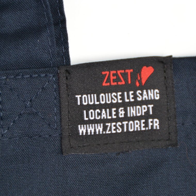 Tote Bag Zest Toulouse Line Bleu Marine Etiquette Zoom
