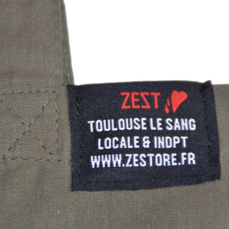 Tote Bag Zest Toulouse Line Kaki Etiquette Zoom