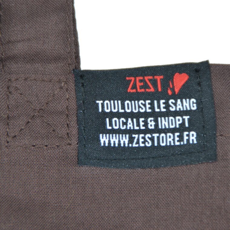 Tote Bag Zest Toulouse Line Marron Etiquette Zoom