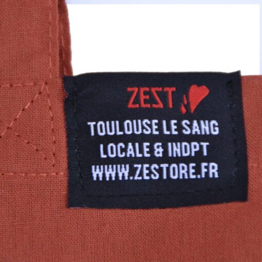 Tote Bag Zest Toulouse Line Orange Brique Etiquette Zoom