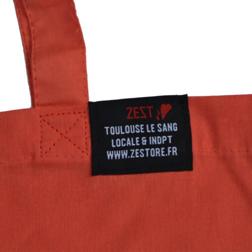 Tote Bag Zest Toulouse Line Orange Corail Etiquette Zoom