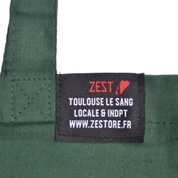 Tote Bag Zest Toulouse Line Vert Foret Etiquette Zoom