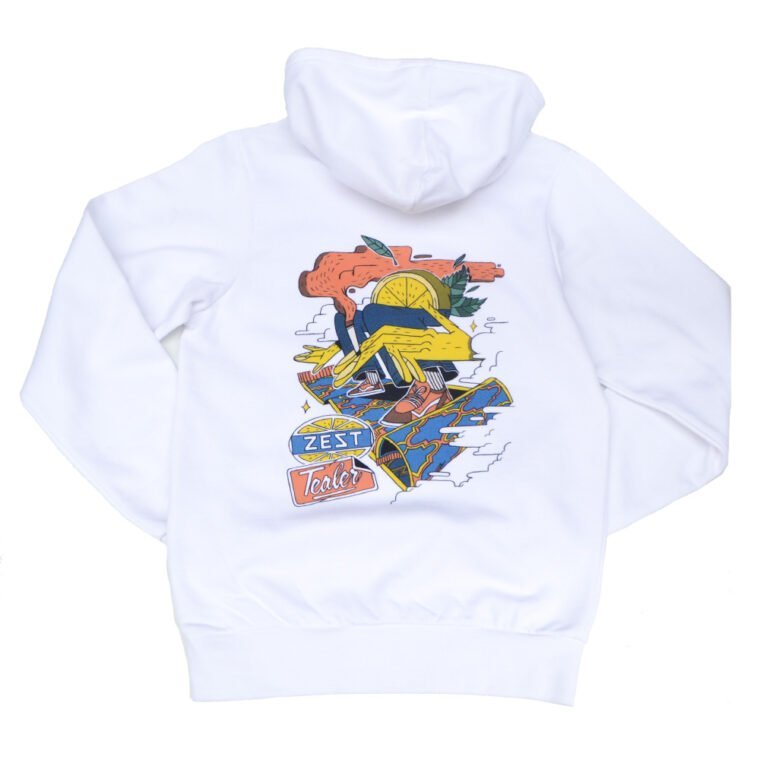 Hoodie Across The Sky Blanc Dos ZEST Toulouse X Tealer