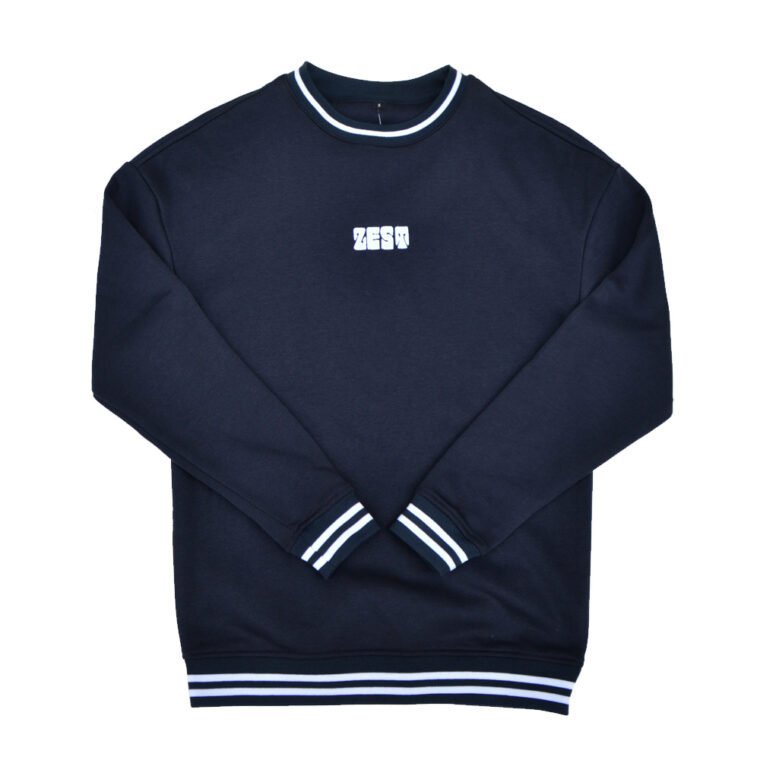 Crew Neck Bleu Marine Bi Color Face