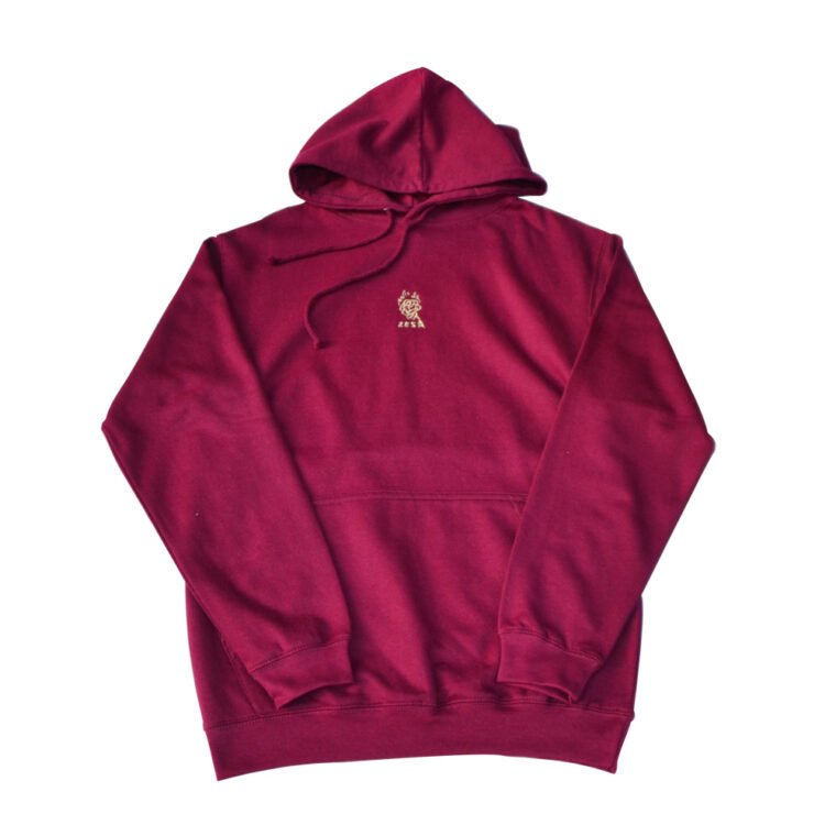 Hoodie Flower Burn Bordeaux Face