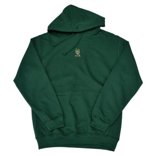 Hoodie Flower Burn Vert Foret Face