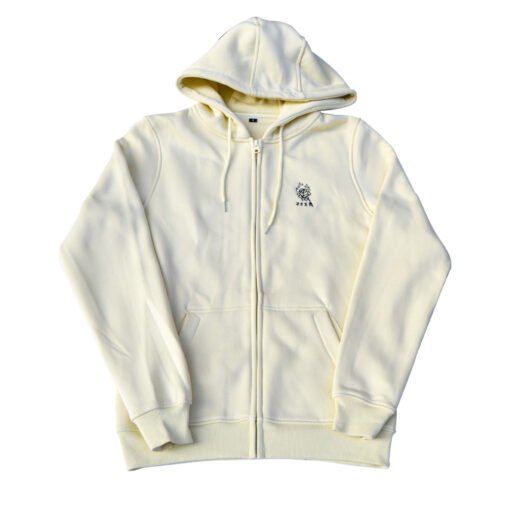 Hoodie Zip Flower Burn Jaune Face