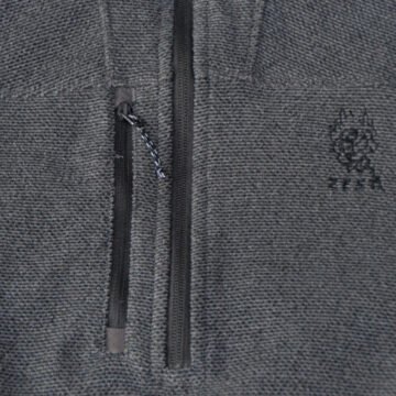 Polaire Half Zip Gris Chiné Flower Burn Face Zoom 2