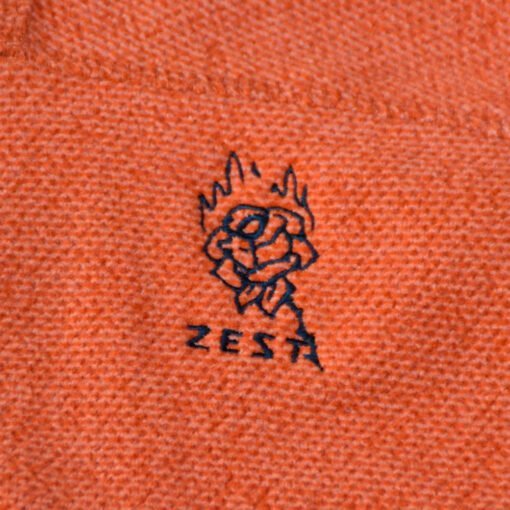 Polaire Half Zip Orange Chiné Flower Burn Face Zoom