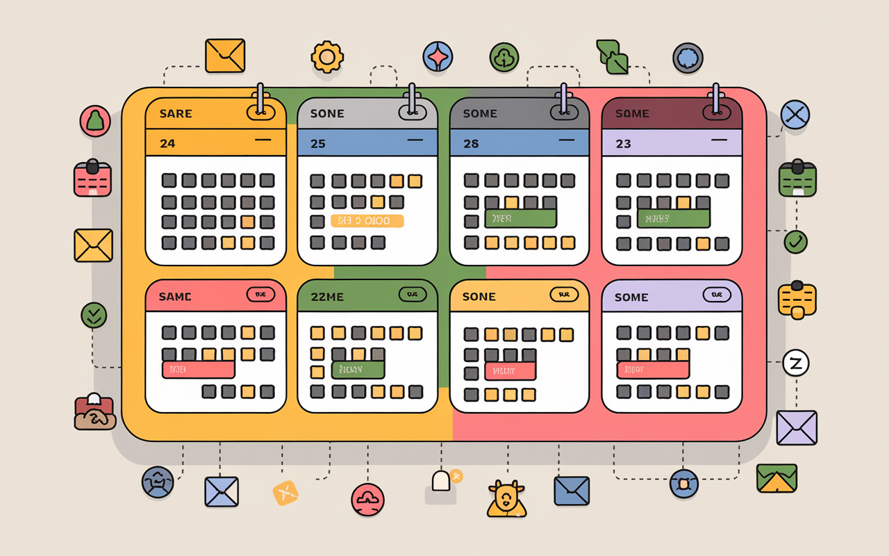 Tableau de bord framagenda avec calendriers organises et notifications