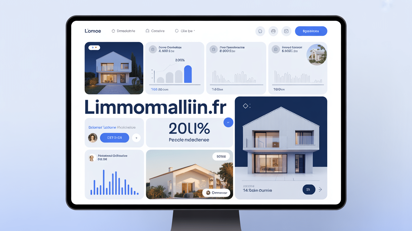 interface limmomalin.fr avec icones et graphiques immobiliers