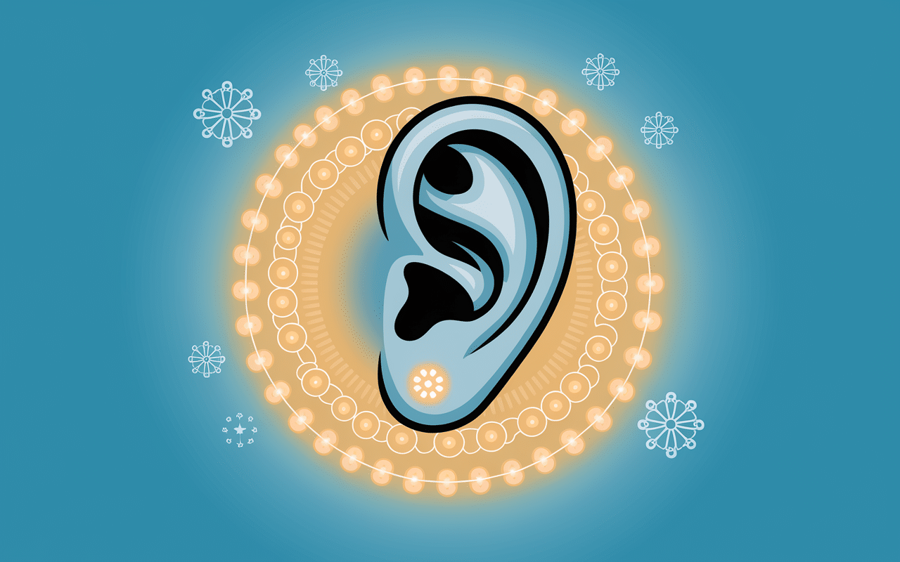 Oreille avec points acupression piercing conch bienfaits