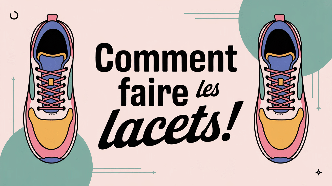 comment faire les lacets illustration chaussures sport colorées