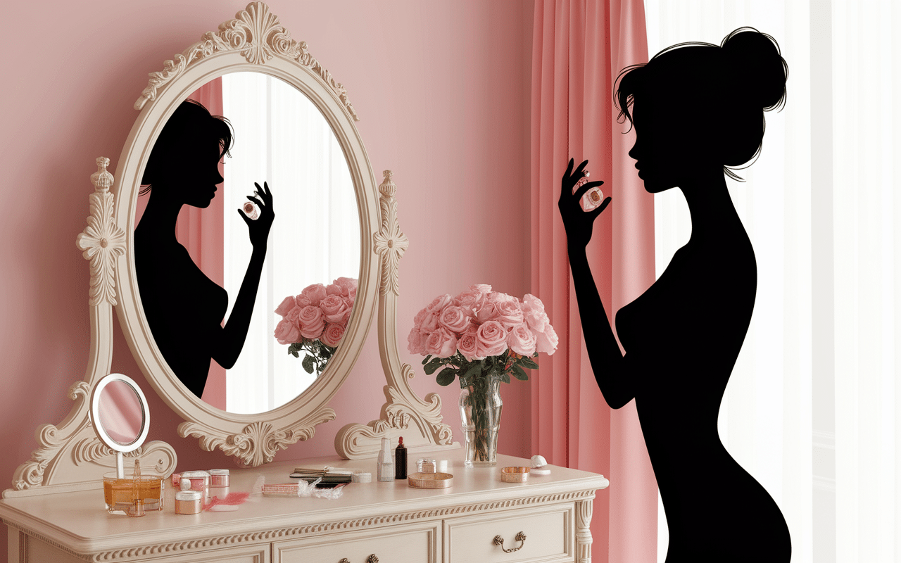 Application parfum sucre rose sur poignet femme