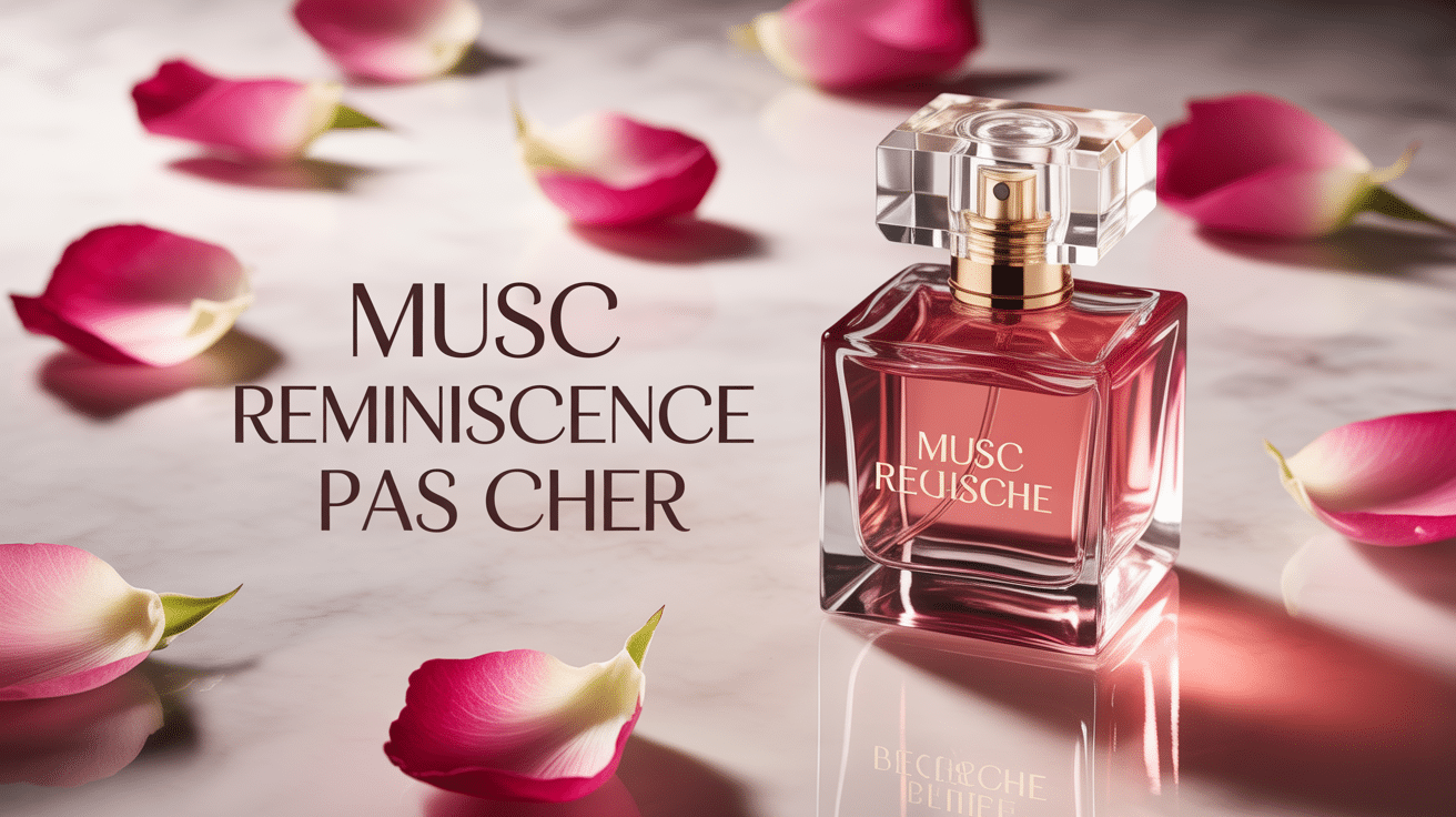 flacon musc reminiscence pas cher doré avec pétales