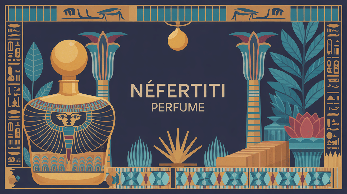 Flacon de nefertiti perfume doré décor égyptien élégant