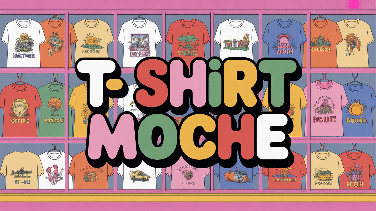 vitrine t shirt moche colorés rétro années 80-90