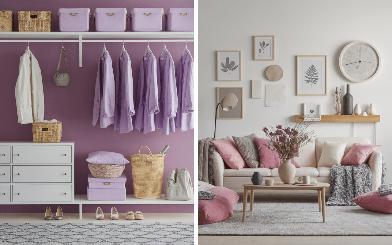 garde-robe intérieur vogue lilas déco