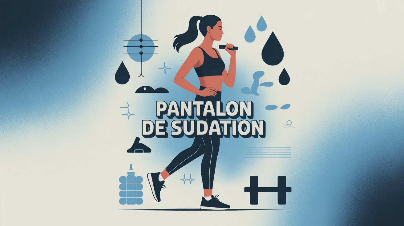 avis pantalon de sudation illustration femme sport stylisée