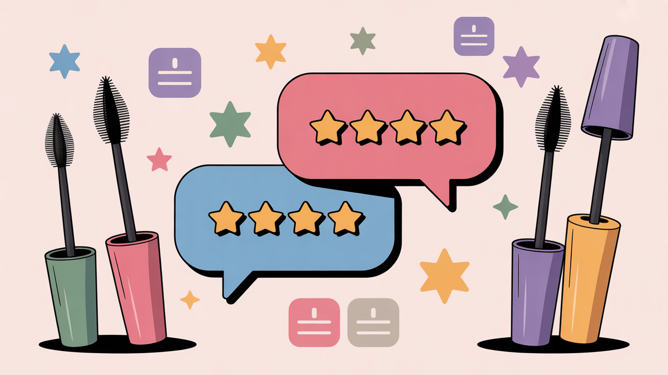 avis sur mascara illustration bulles avis et étoiles