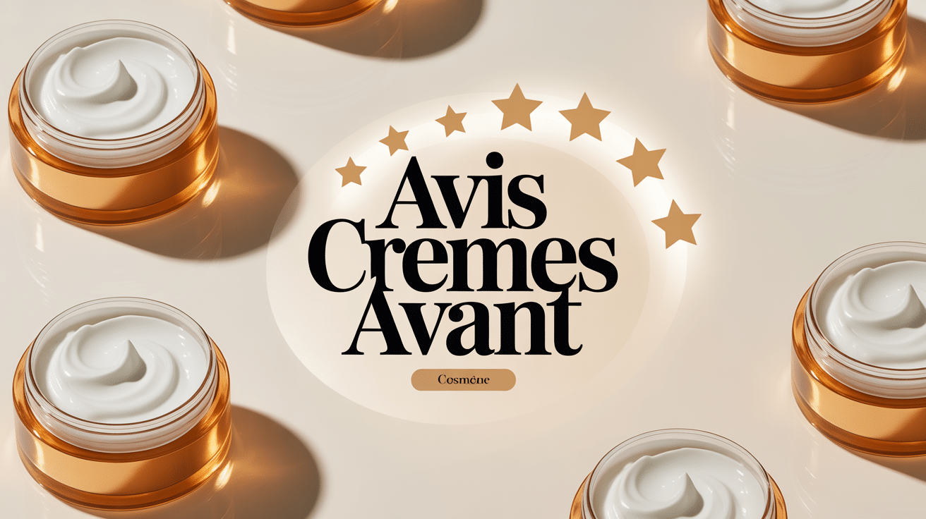 crème avant avis visuel élégant avec pots et étoiles