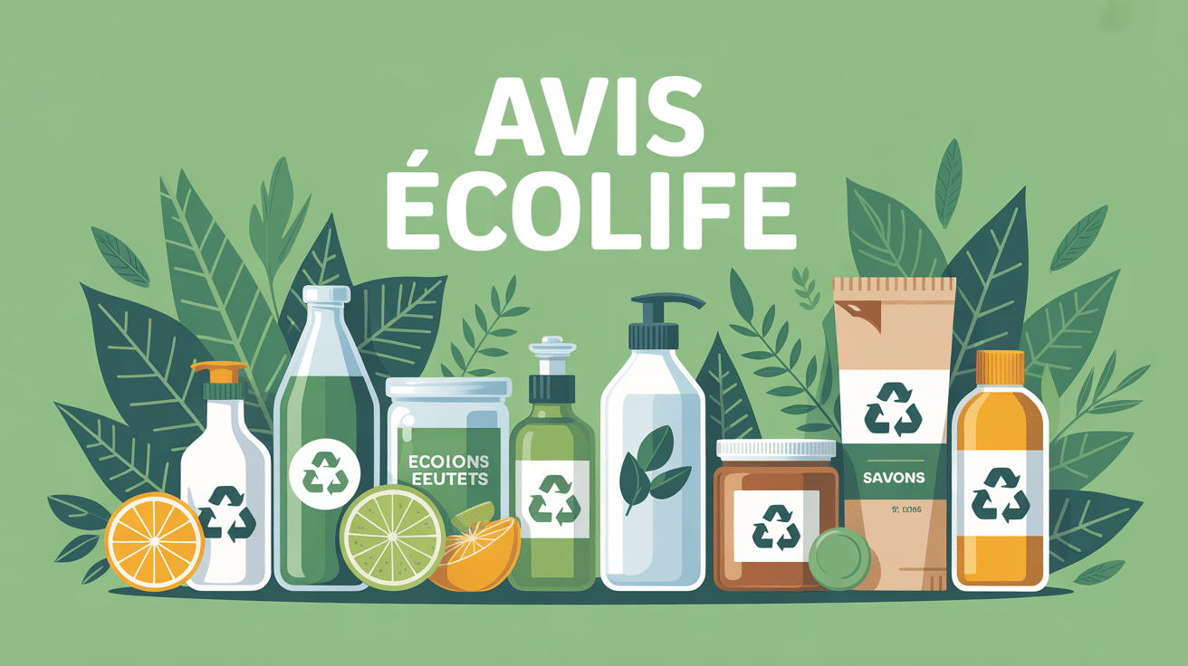 ecolife avis illustration produits écologiques sur fond vert