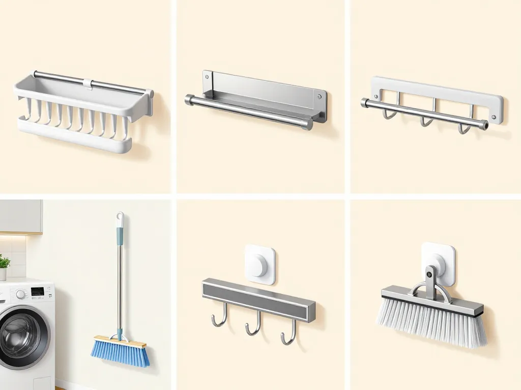 comparatif accroche balai mural différents modèles et matériaux