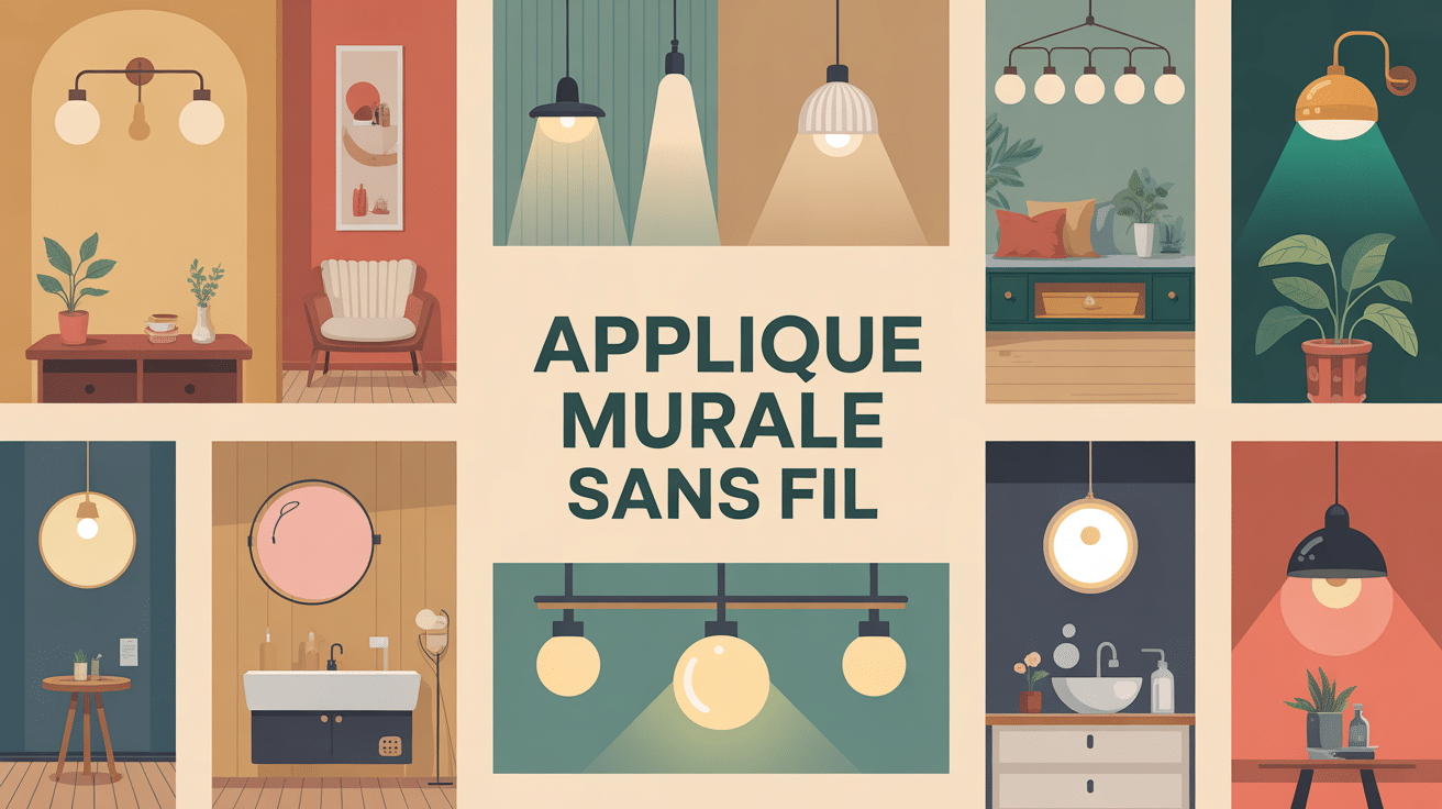 applique murale sans fil installée dans chambre, couloir, salle de bain