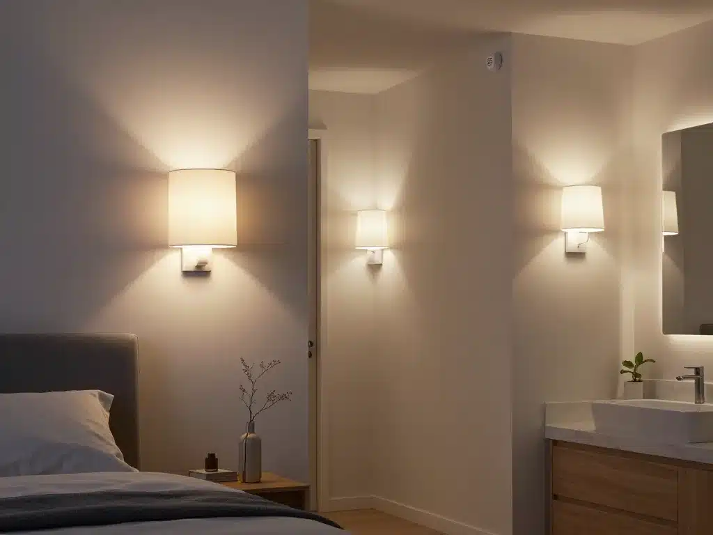 applique murale sans fil installée chambre, couloir, salle de bain