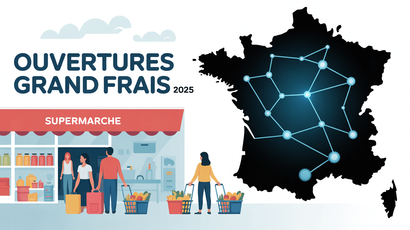 Carte des prochaines ouvertures Grand Frais 2024