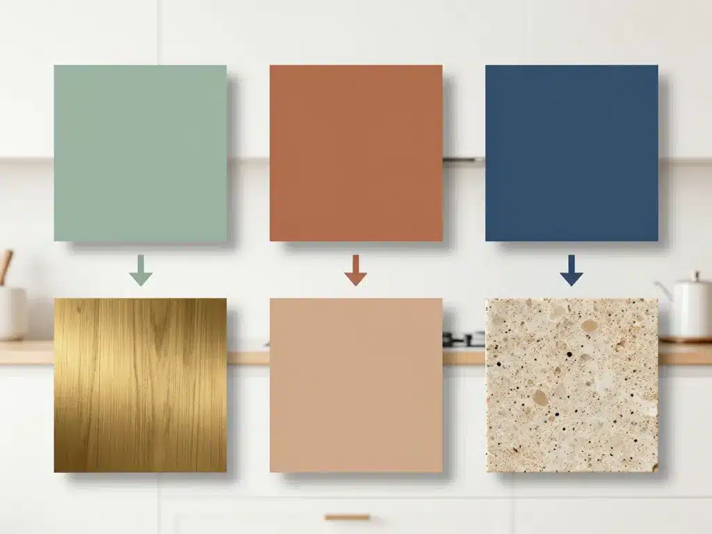 Nuancier couleurs tendance cuisine et matières déco