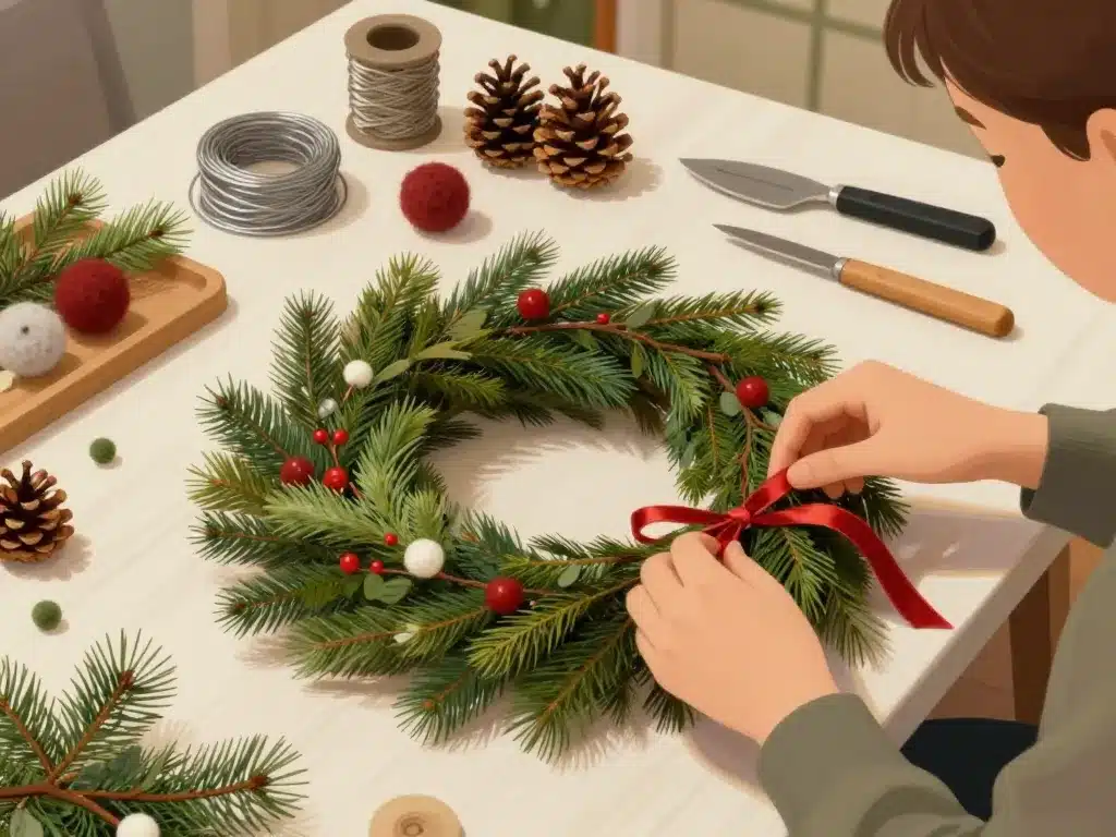 atelier diy couronne de noel originale
