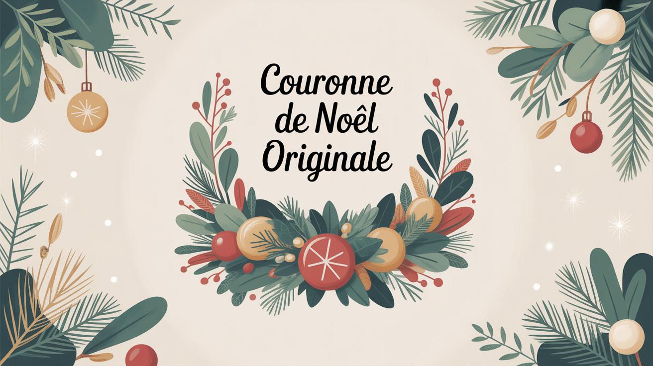 illustration couronne de noel originale moderne