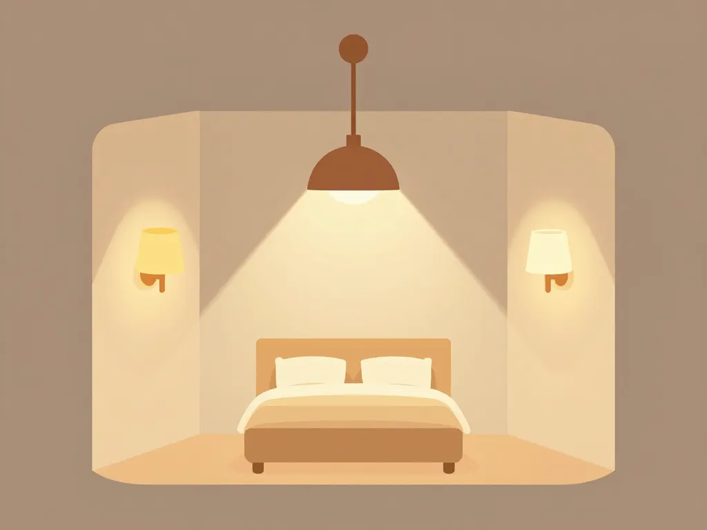 diagramme luminaires chambre adulte éclairage harmonieux