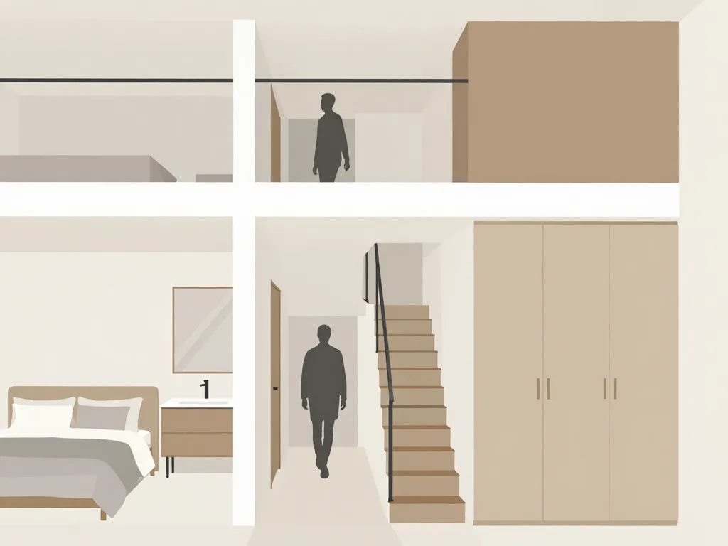 étage maison plan circulation chambres salle de bain