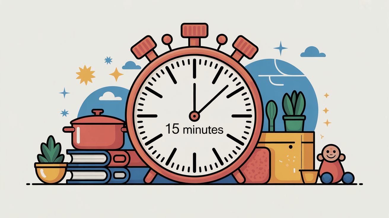 minuteur 15 minutes élément central organisation