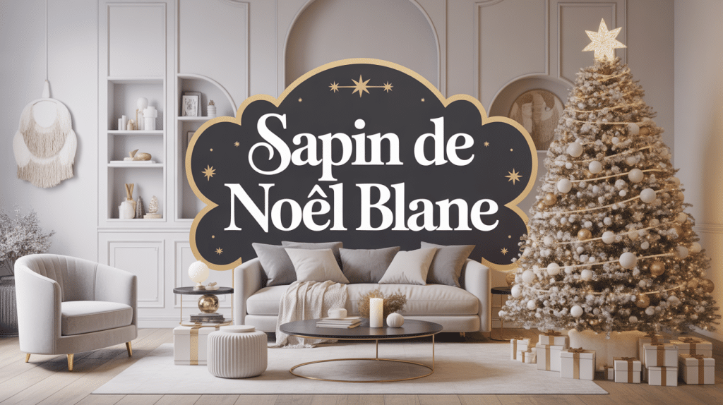sapin de noel blanc ambiance chaleureuse et élégante