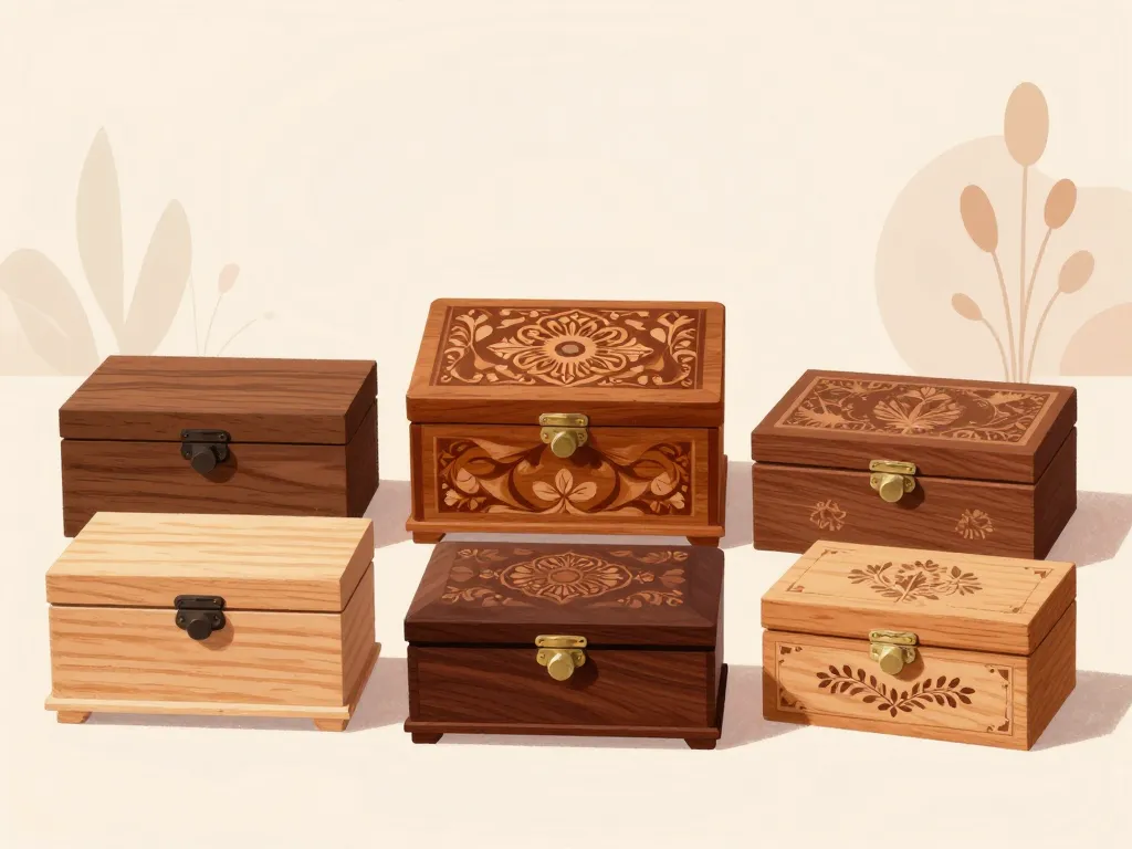 Différents styles de boite à bijoux bois décorative