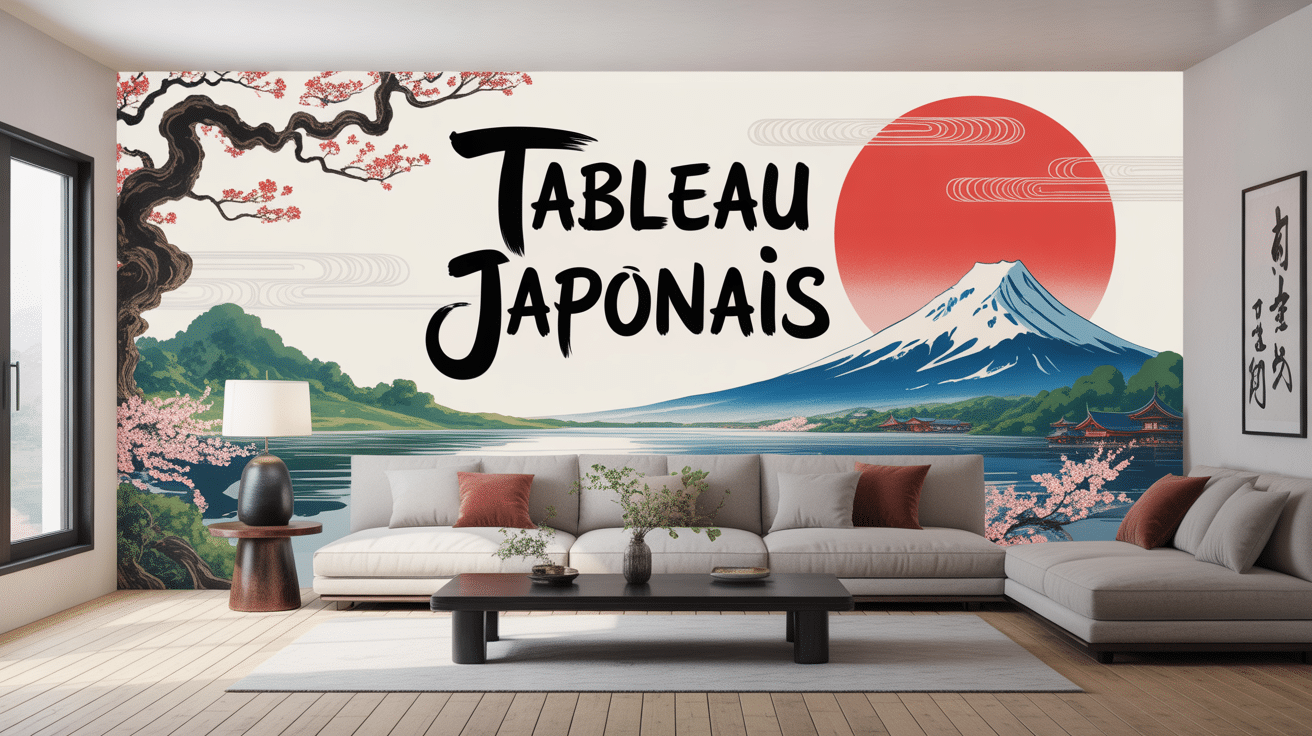 tableau japonais mural ambiance zen minimaliste