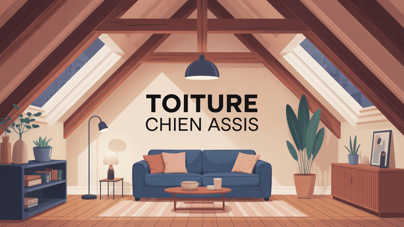 illustration moderne toiture chien assis ambiance lumineuse
