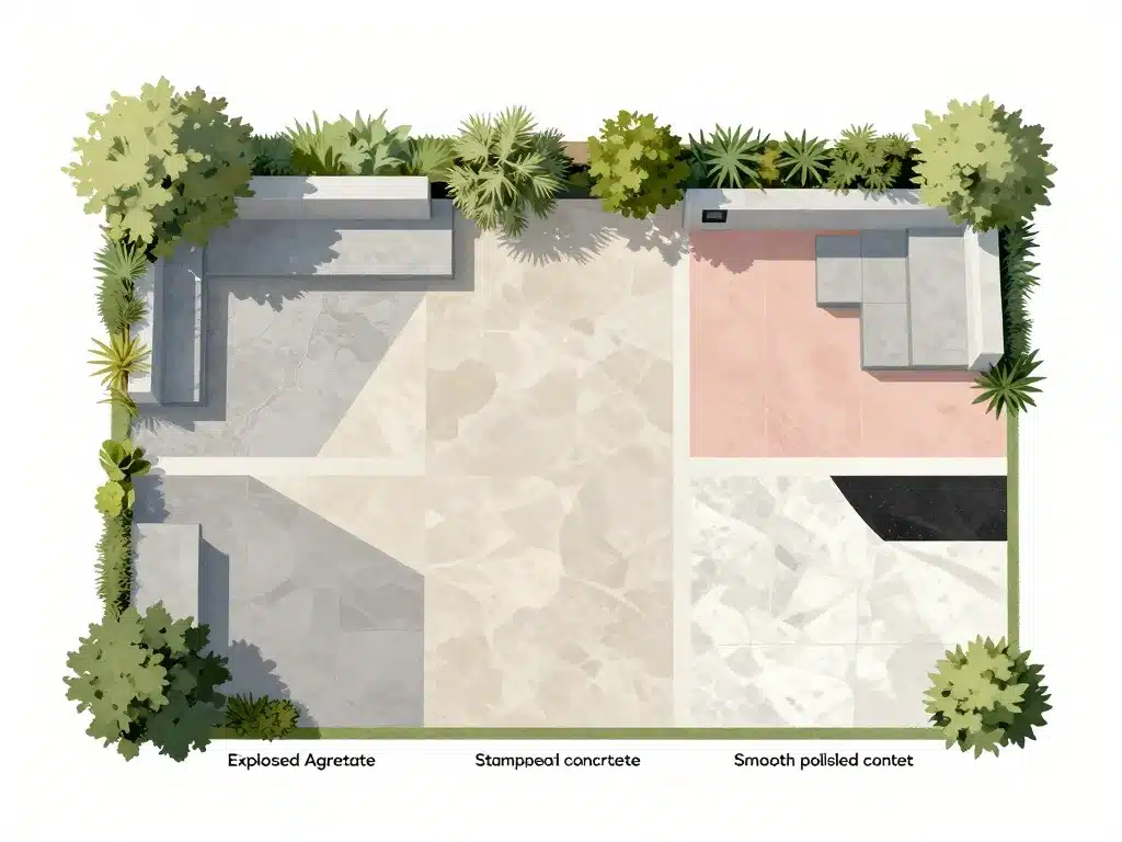 Amenagement terrasse beton differents finis decoratifs