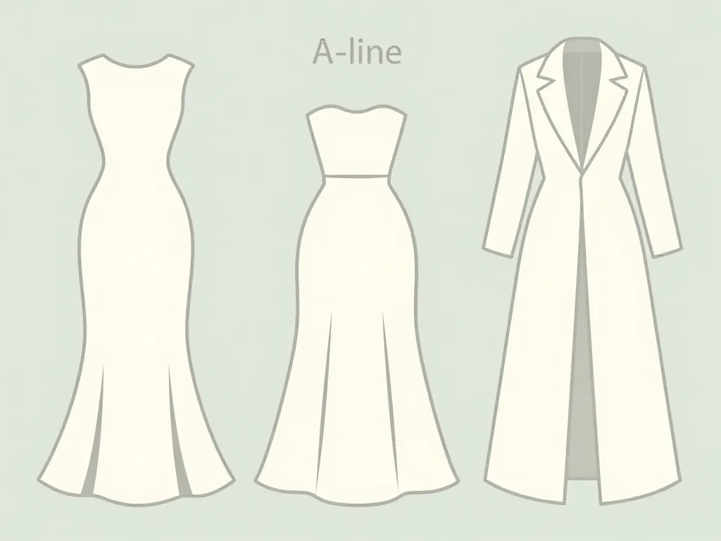 Schéma coupe vêtement en A silhouette évasée