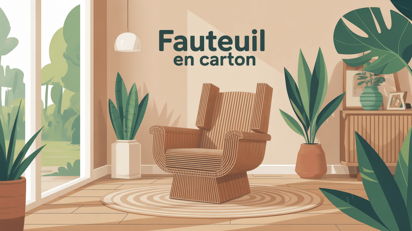 fauteuil en carton écologique dans salon contemporain