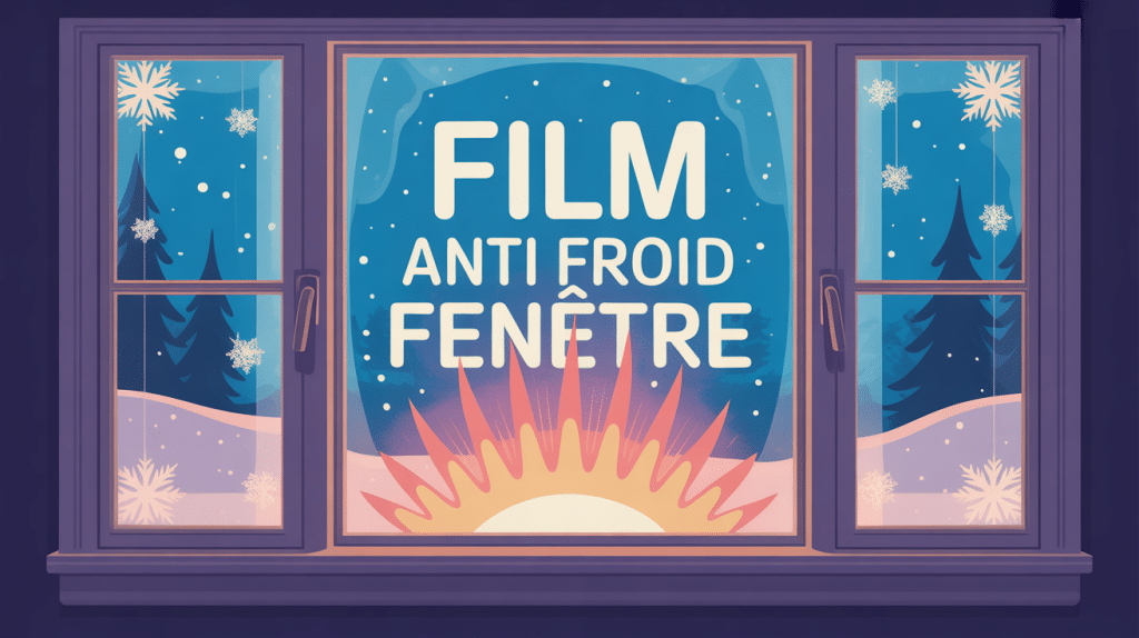film anti froid fenetre appliqué sur fenêtre ancienne en hiver pour plus de confort