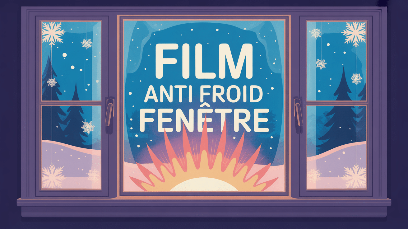 film anti froid fenetre appliqué sur fenêtre ancienne en hiver pour plus de confort