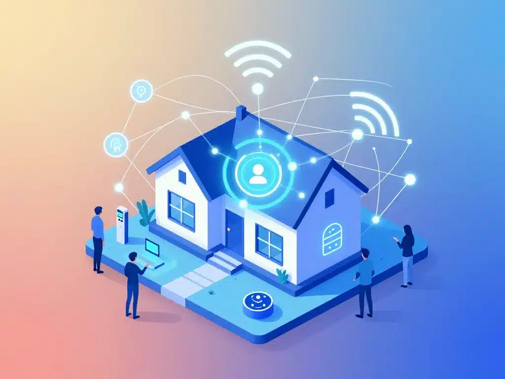 maison du futur domotique connectée illustration