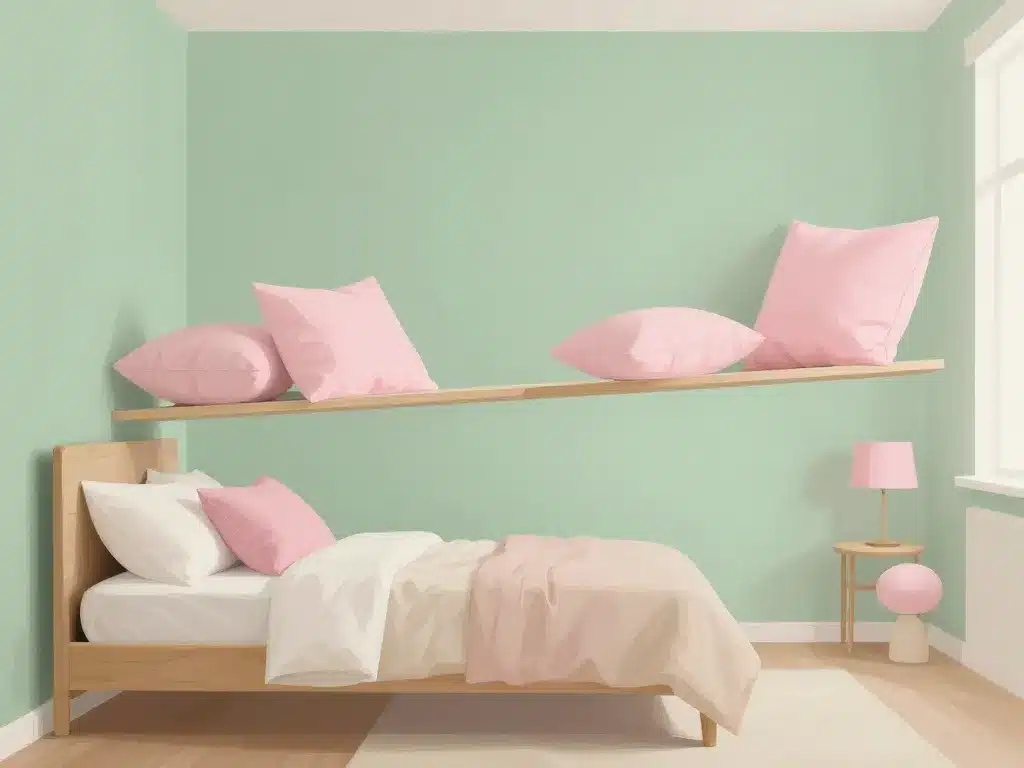 Harmonie chambre verte et rose mur vert accents roses