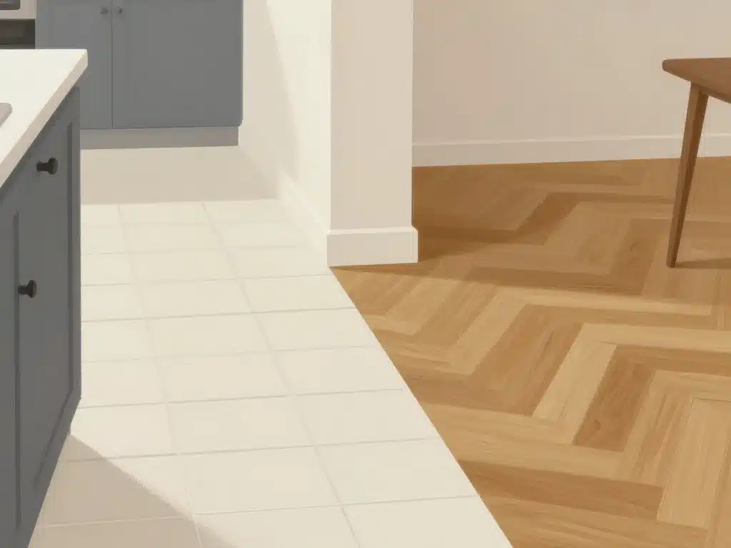 Jonction carrelage cuisine parquet salon transition