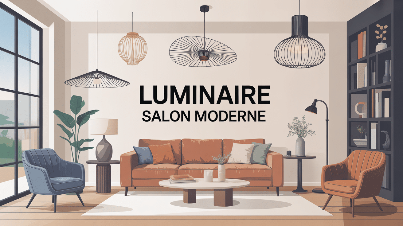 illustration centrale luminaire salon moderne design contemporain