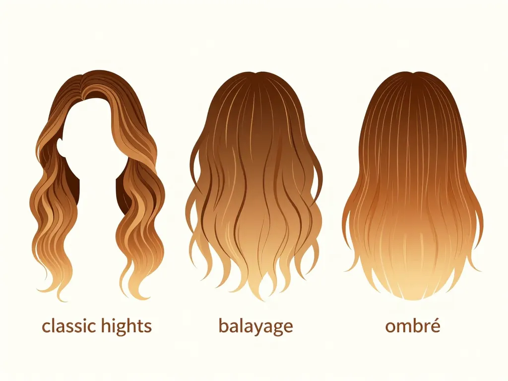 schema techniques meches caramel